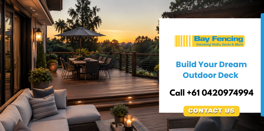 Contact Bay Fencing for custom deck builders in Brisbane and timber decking services in Brisbane