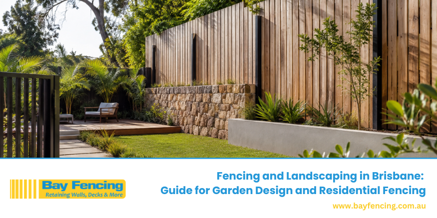Residential fencing and landscaping in Brisbane with professionally designed garden landscaping and retaining walls